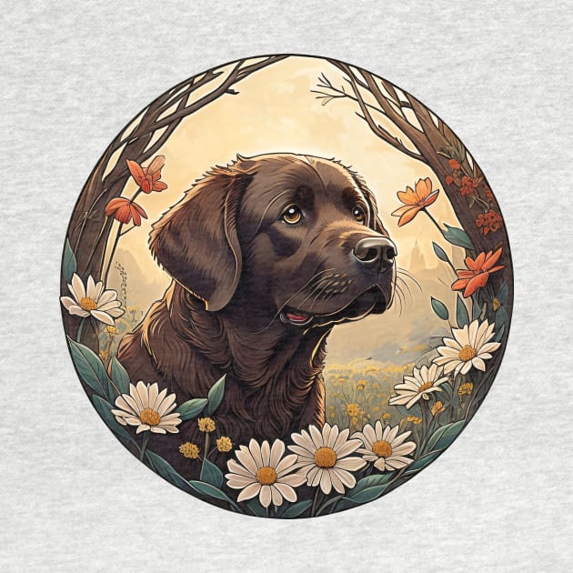 Chocolate Lab Portrait by Pet And Petal